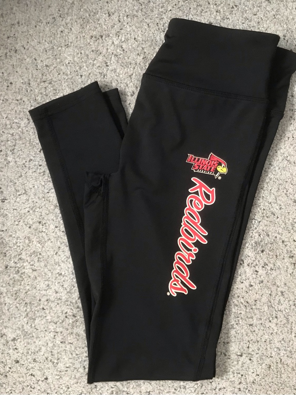 Russell Athletic Black Top with White Logo Print. Illinois State Redbirds